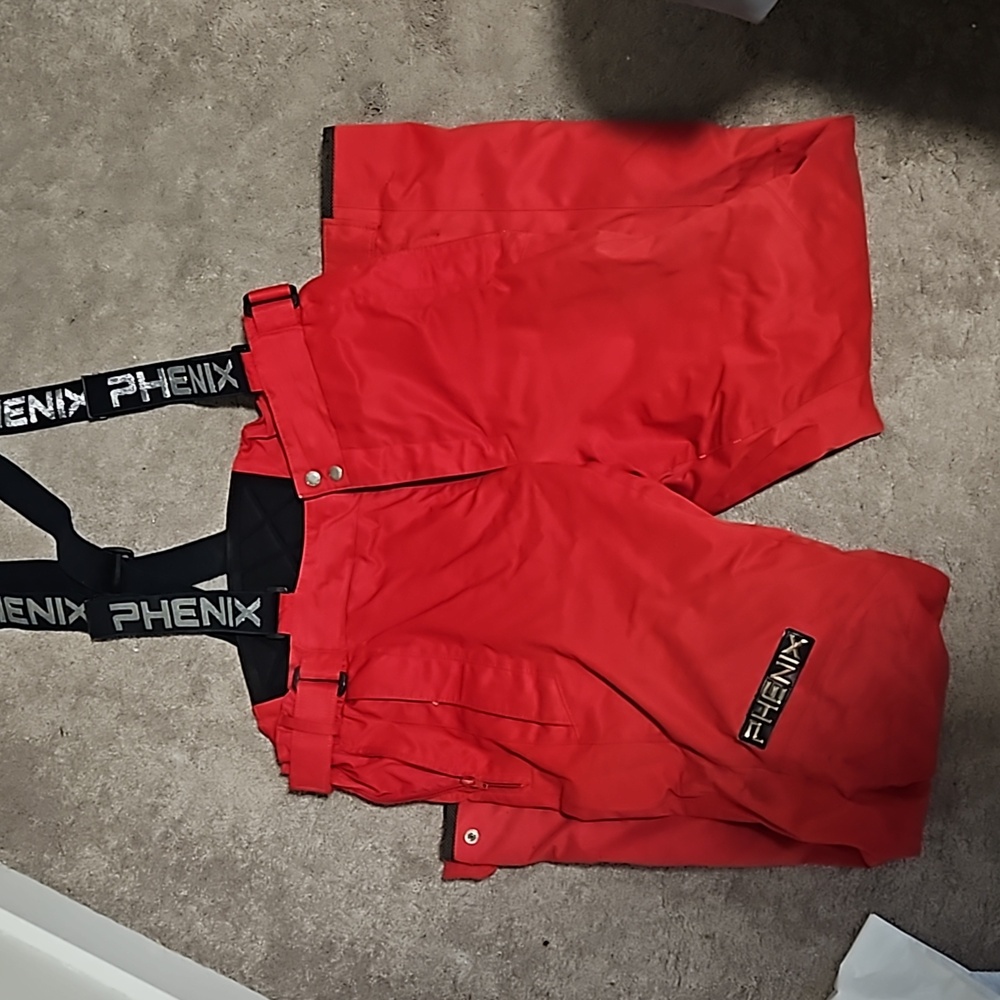 Red phenix insulated ski pants size Large